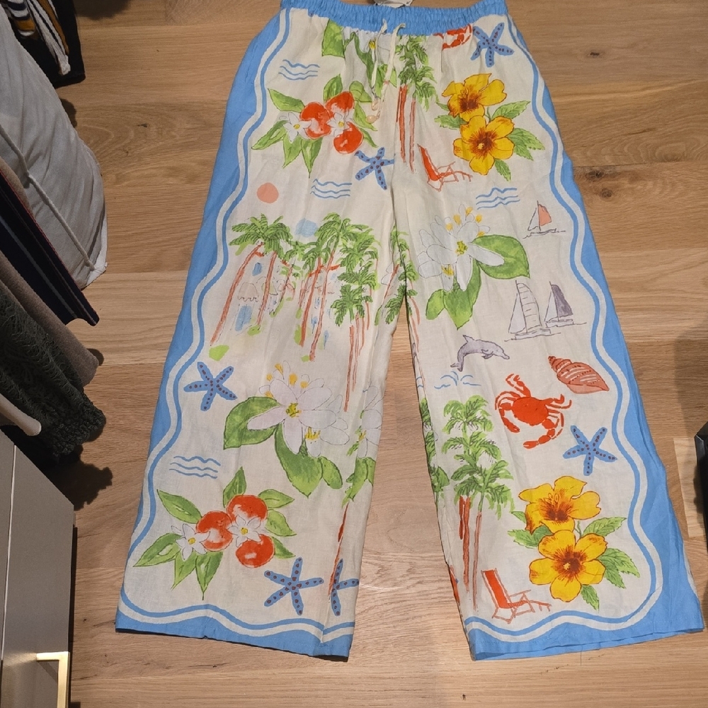 Calypso St. Barth Multicolor Tropical Wide Leg Pants